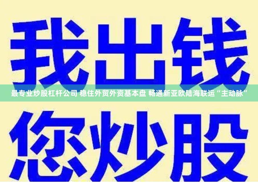 最专业炒股杠杆公司 稳住外贸外资基本盘 畅通新亚欧陆海联运“主动脉”