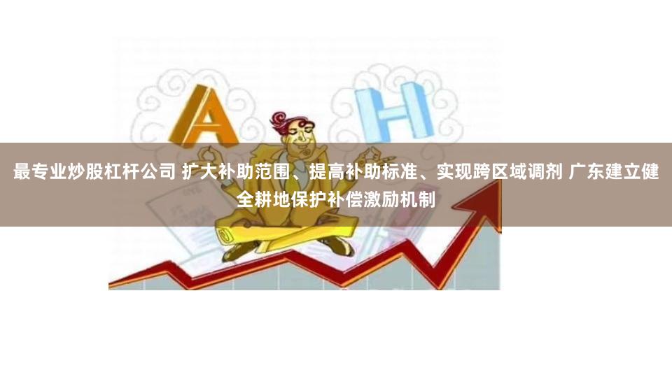 最专业炒股杠杆公司 扩大补助范围、提高补助标准、实现跨区域调剂 广东建立健全耕地保护补偿激励机制