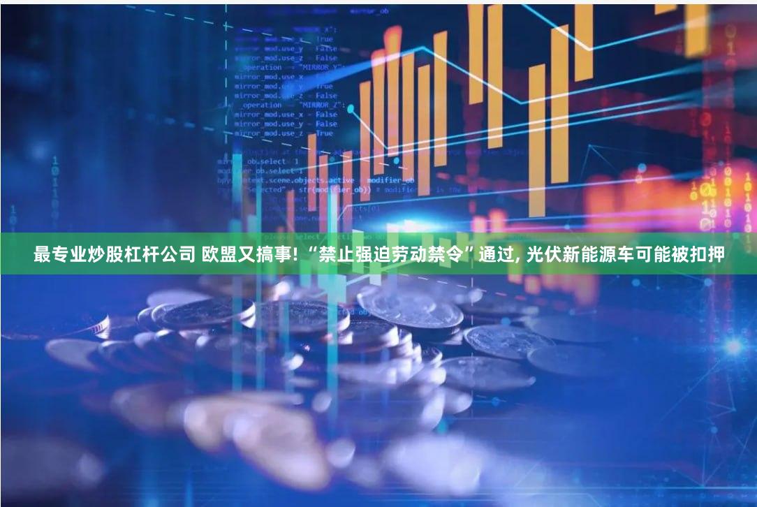最专业炒股杠杆公司 欧盟又搞事! “禁止强迫劳动禁令”通过, 光伏新能源车可能被扣押
