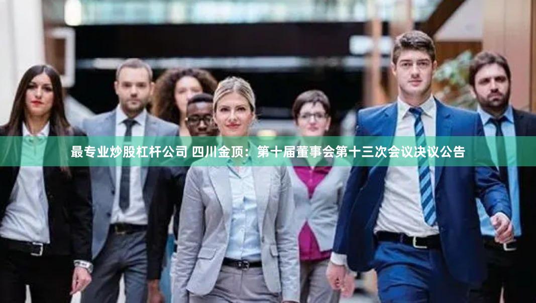 最专业炒股杠杆公司 四川金顶：第十届董事会第十三次会议决议公告